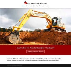 Site Work Contracting Bidding Membership Site in Greenville and Spartanburg SC